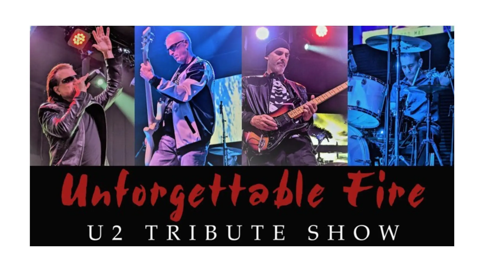 U2 tribute band Unforgettable Fire live show at Milford Theater